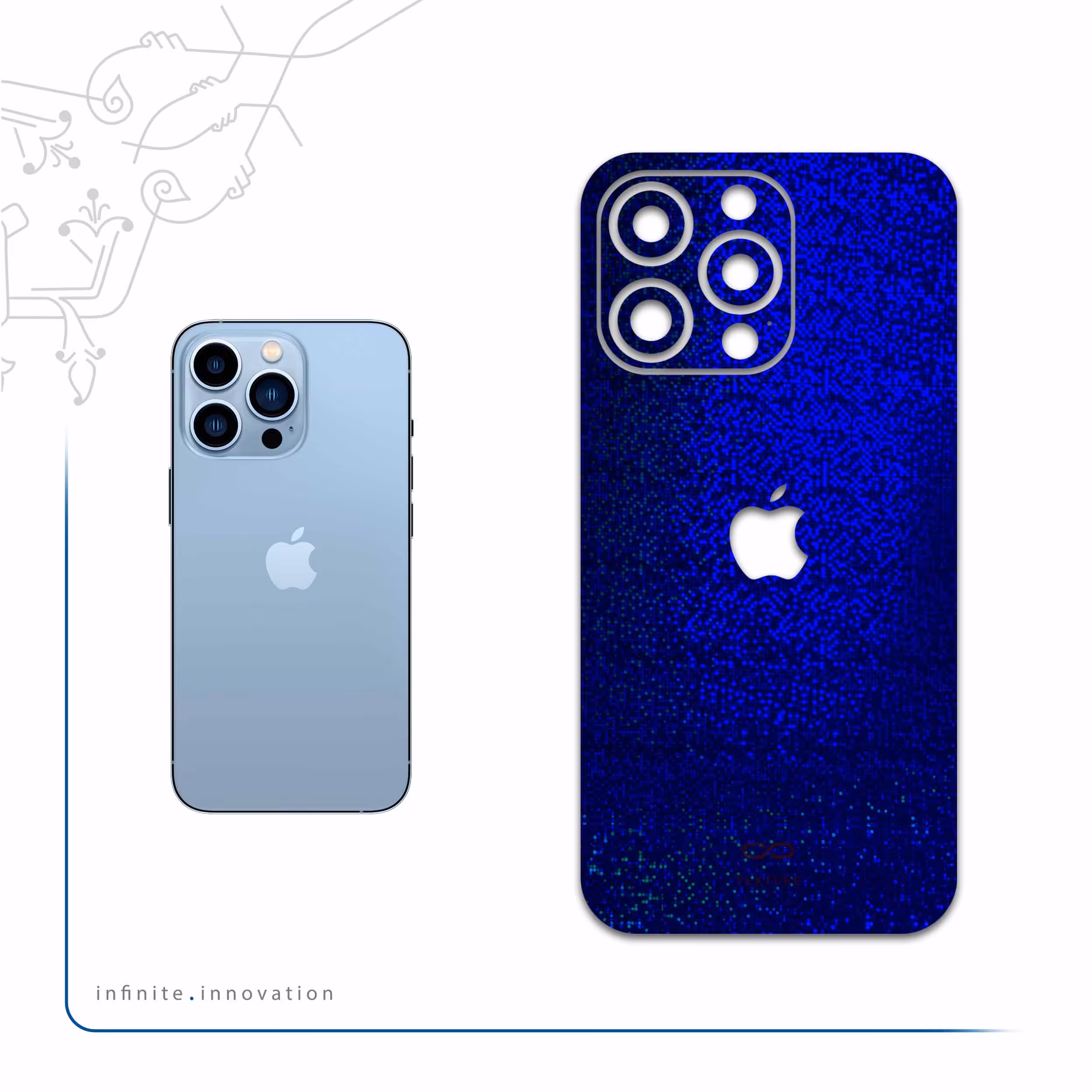 برچسب پوششی ماهوت مدل Blue-Holographic مناسب برای گوشی موبایل اپل iphone 13 Pro