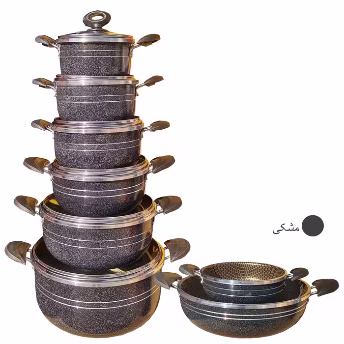 سرویس پخت و پز 14 پارچه هلنا طرح چدن مدل 55410