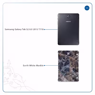 برچسب پوششی ماهوت مدل Earth-White-Marble مناسب برای تبلت سامسونگ Galaxy Tab S2 8.0 2015 T710