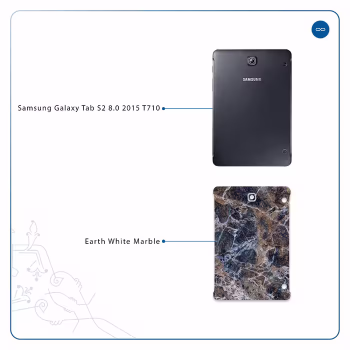 برچسب پوششی ماهوت مدل Earth-White-Marble مناسب برای تبلت سامسونگ Galaxy Tab S2 8.0 2015 T710