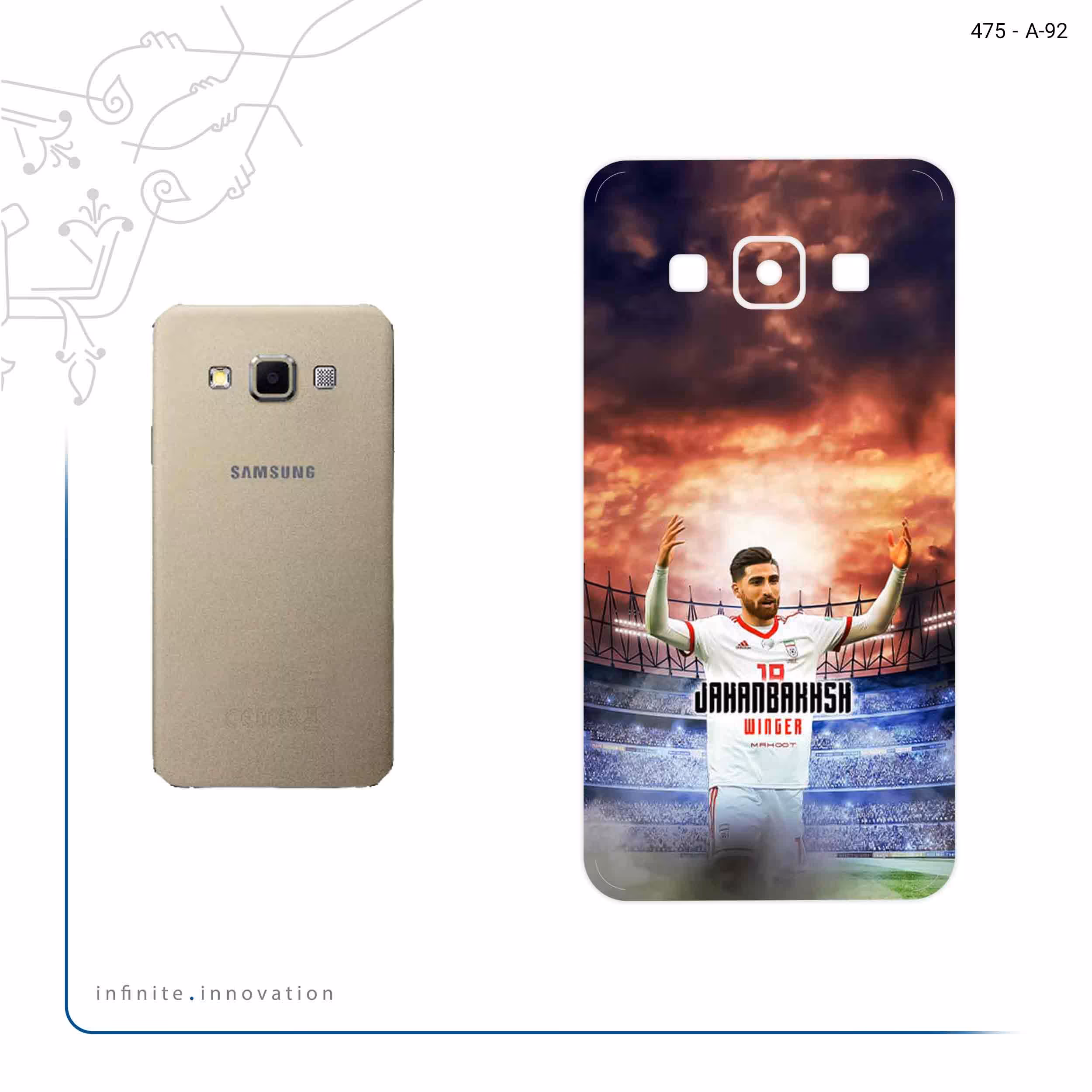 برچسب پوششی ماهوت مدل Alireza Jahanbakhsh مناسب برای گوشی موبایل سامسونگ Galaxy A3