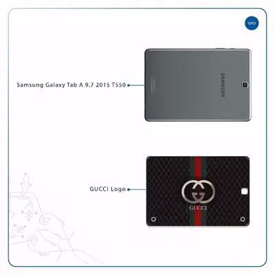 برچسب پوششی ماهوت مدل GUCCI-Logo مناسب برای تبلت سامسونگ Galaxy Tab A 9.7 2015 T550