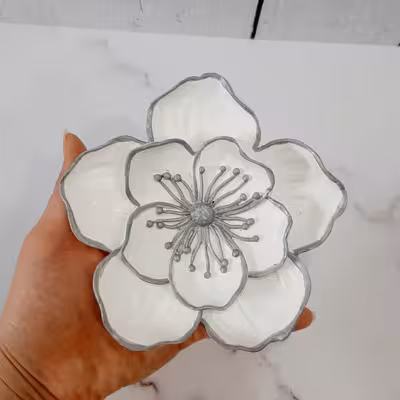 ظرف دکوری مدل گل نیلوفر مجموعه 3 عددی