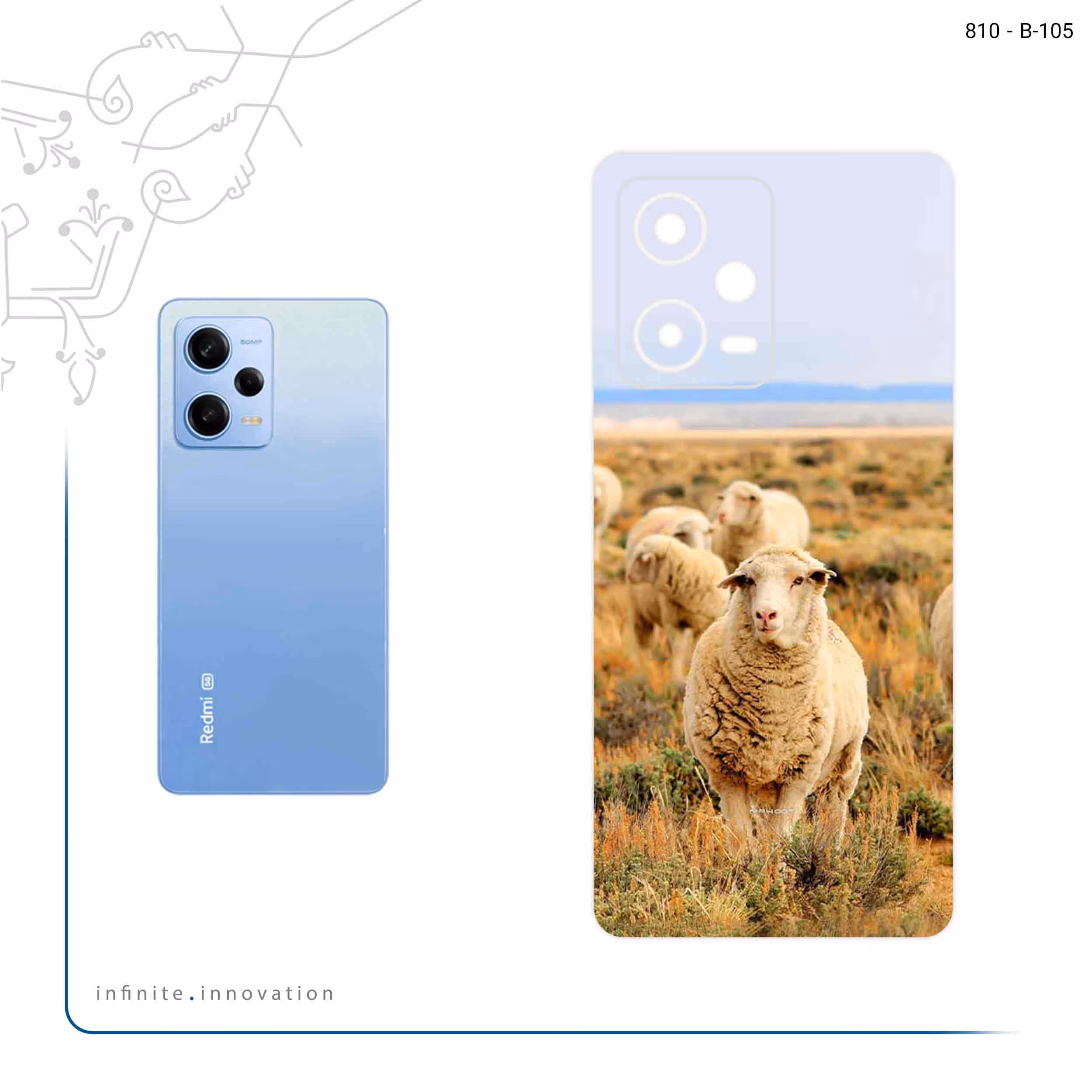 برچسب پوششی ماهوت مدل Sheep مناسب برای گوشی موبایل شیائومی Redmi Note 12 Pro