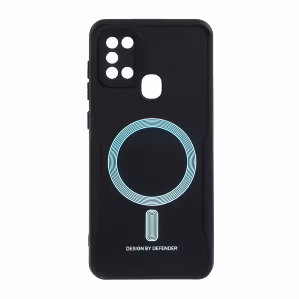 قاب دور لنز سوزنی طرح مگ سیف هولوگرامی Samsung Galaxy A21s – مشکی-کد5190