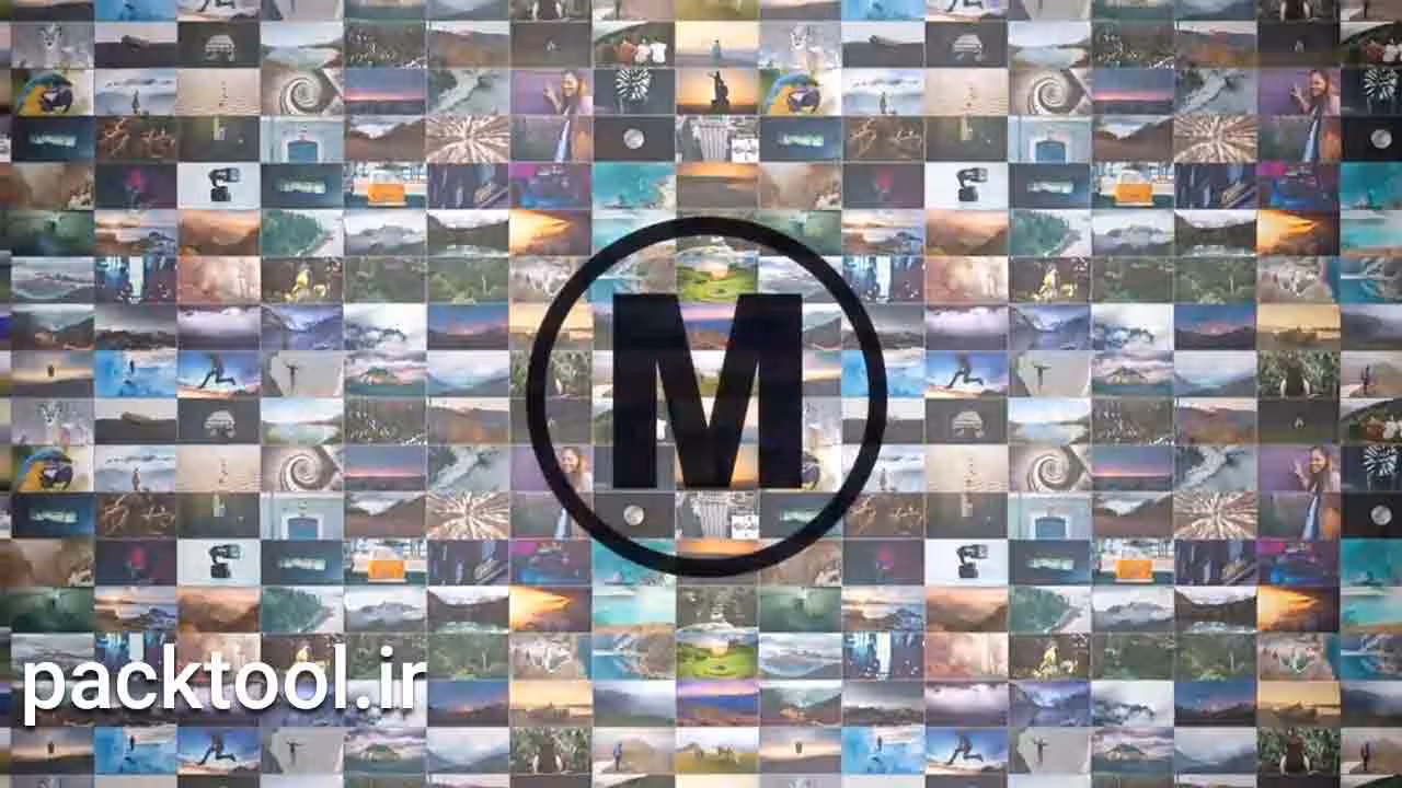 پروژه پریمیر لوگو موشن موزاییکی Multi Media Mosaic Logo - پک تول