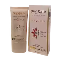 ضدآفتاب کرم پودری و پرایمری سان سیف انواع پوست بژ طبیعی spf50