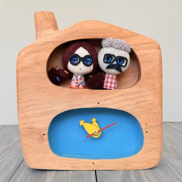 ساعت رومیزی آدمک دو مجسمه طرح سه