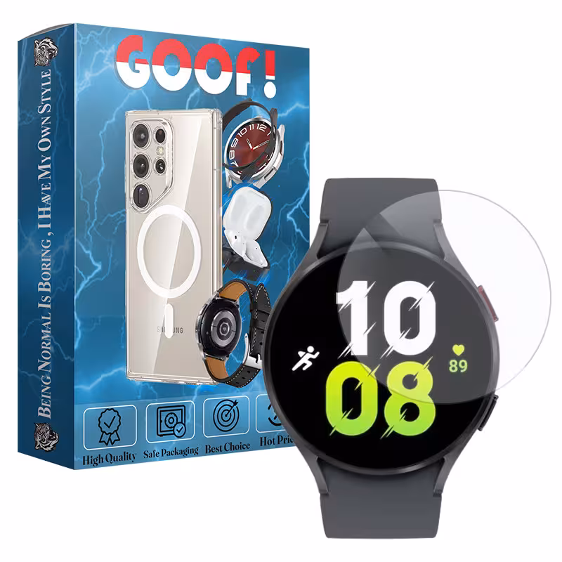 محافظ صفحه نمایش گوف مدل Glassy-G مناسب برای ساعت هوشمند سامسونگ Galaxy Watch 5 44mm