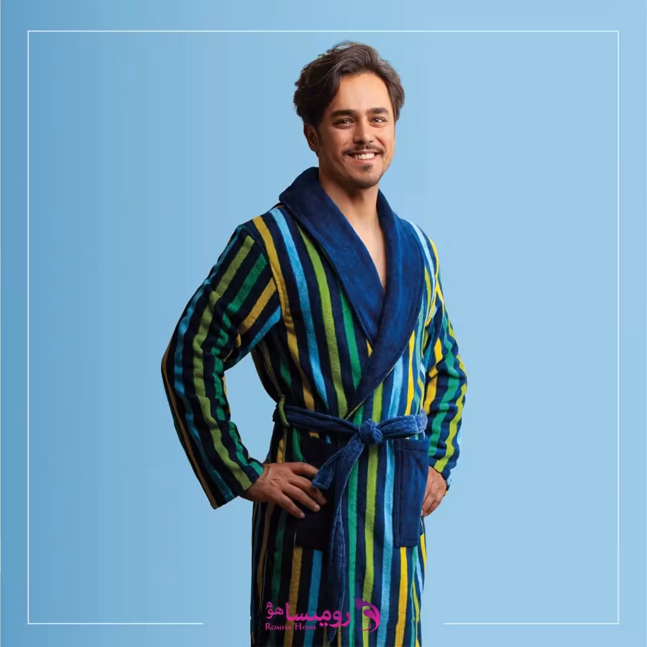 قیمت و خرید حوله پالتویی مردانه طرح آفتاب سبز برند پودایران
