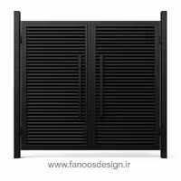 درب حیاط فلزی مدرن مشکی طرح کرکره‌ای  – کد 30181