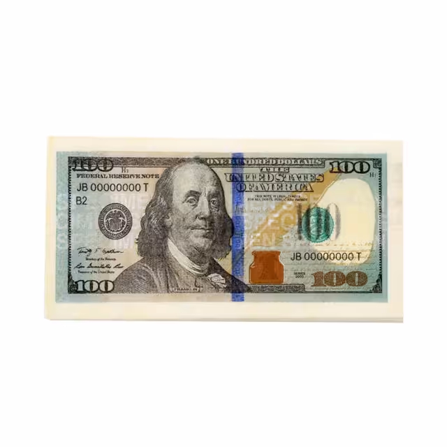 دستمال سفره طرح 100 دلار بسته 15 عددی