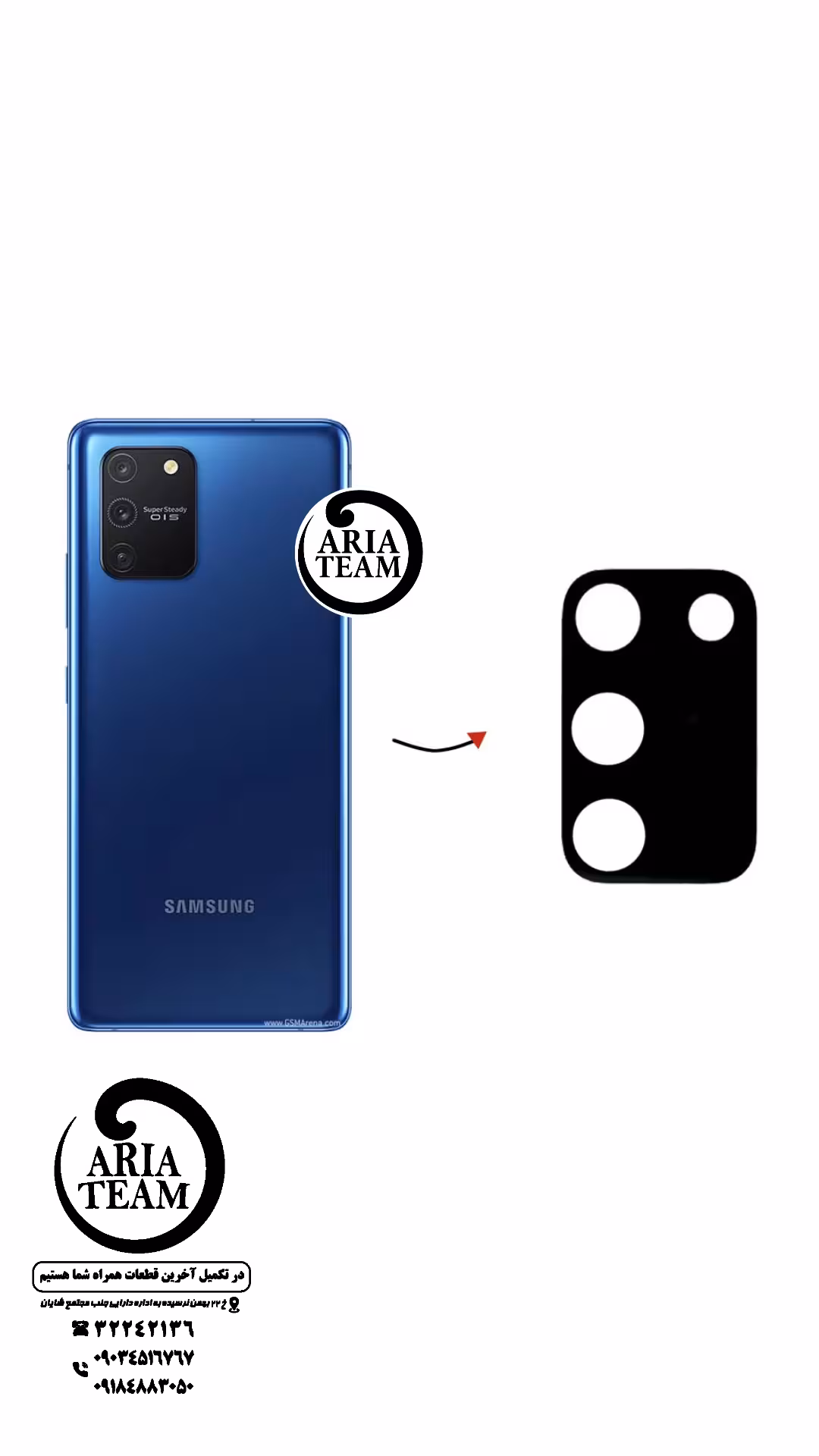 شیشه لنز دوربین سامسونگ A10 lite