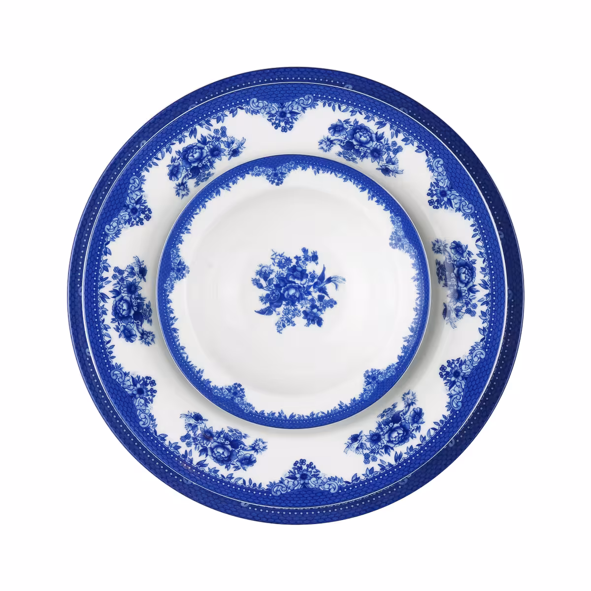 سرویس 28 پارچه 6 نفره طرح فلورانس سرمه ای