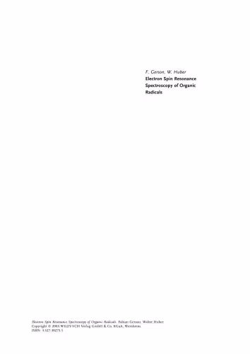 خرید و دانلود نسخه کامل کتاب Electron spin resonance spectroscopy of organic radicals