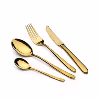 سرویس قاشق و چنگال استیل 133 پارچه عرشیا طرح چوبی طلایی و نقره‌ای مدل TM1401GS-2804
