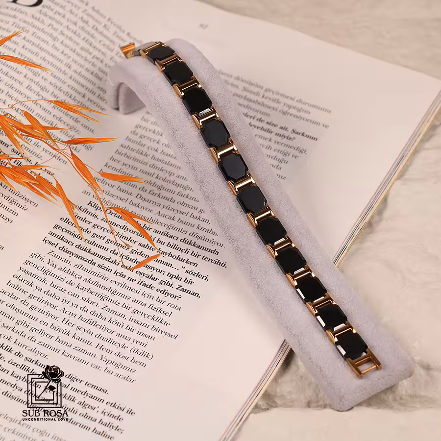 دستبند تنگستن دو رنگ 12991