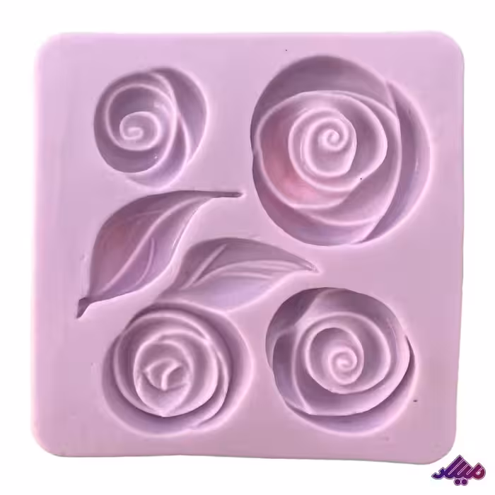 قالب گل رز و برگ 10*10 سانت