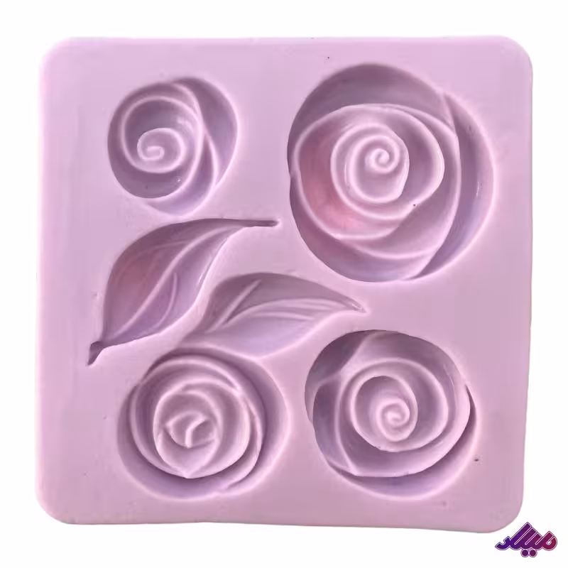 قالب گل رز و برگ 10*10 سانت