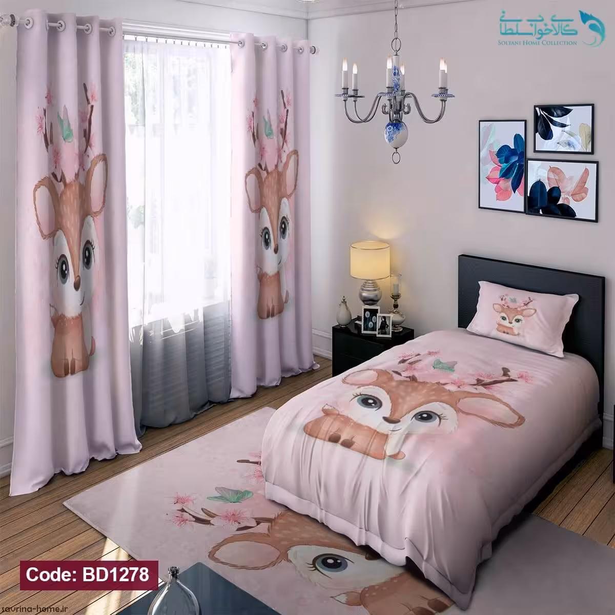 روتختی طرح گوزن یکنفره کد BD1278