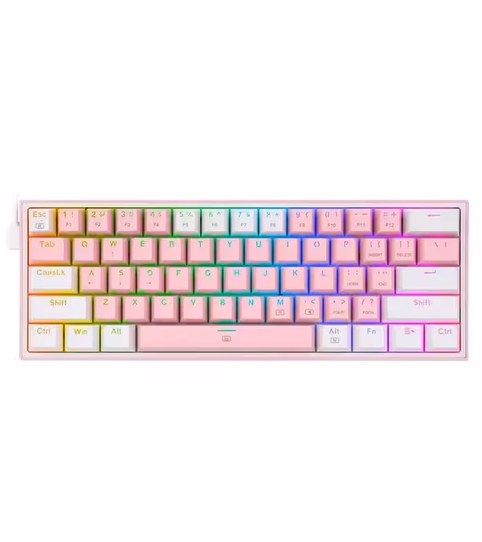 کیبورد ردراگون Keyboard Redragon K617 FIZZ Pink-White RGB Red SW