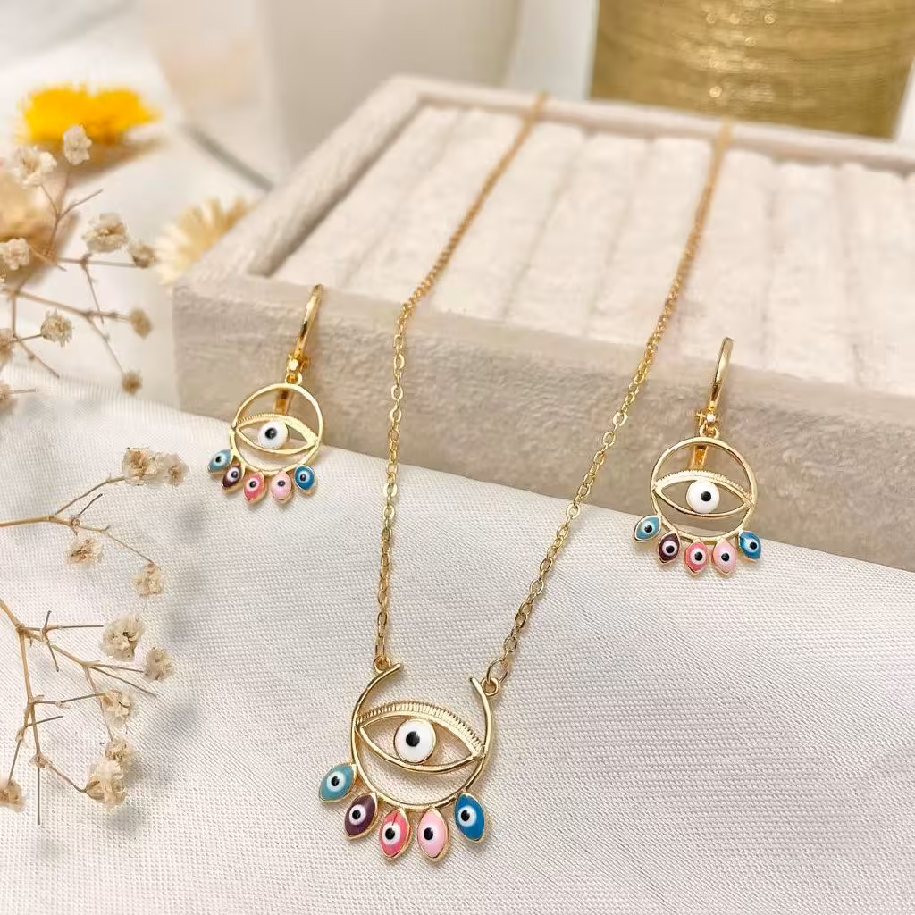 نیم ست چشم و چشم نظر استیل زنانه دخترانه