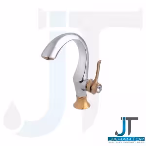 شیر روشویی اهرمی کروم طلایی آریانا (مدل پرنس)