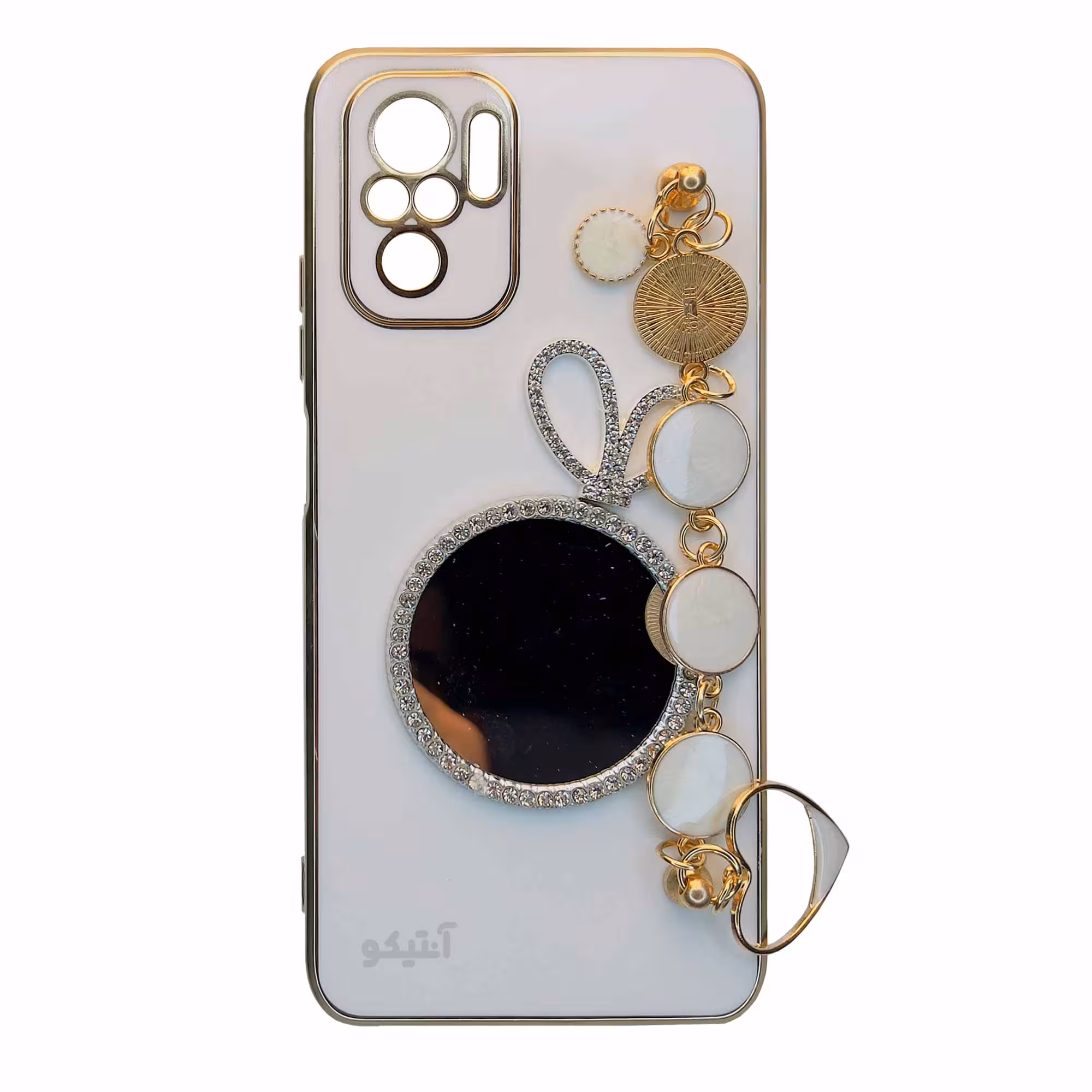 قاب My Case دستبندی زنجیری آیینه دار مناسب برای Xiaomi Note10s-سفید