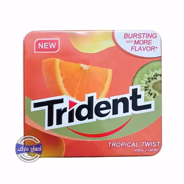 آدامس تریدنت پرتقال و کیوی جعبه فلزی