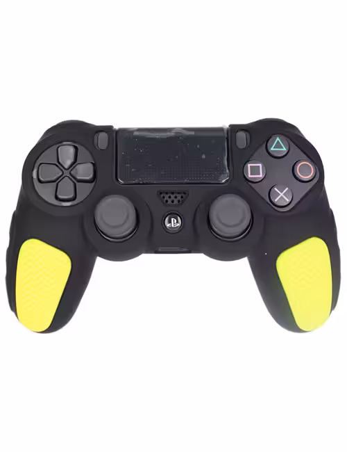روکش محافظ آجدار دسته PS4 مشکی زرد