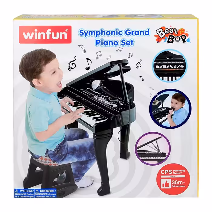 ست پیانو و میکروفون مشکی Winfun