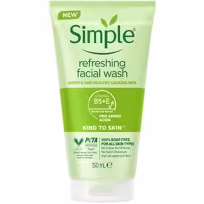 ژل شستشو صورت سیمپل مدل refreshing facil wash حجم 150 میلی لیتر