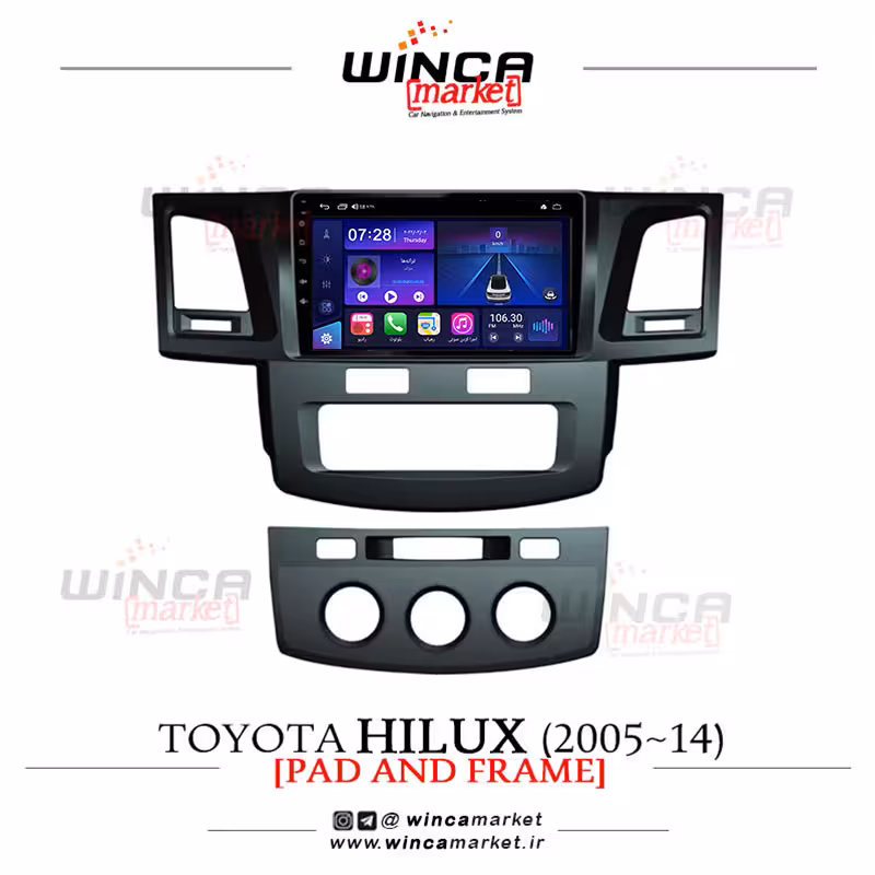 مانیتور اندروید تویوتا هایلوکس قدیم برند وینکا WINCA سری S500 پلاس مدل YH855