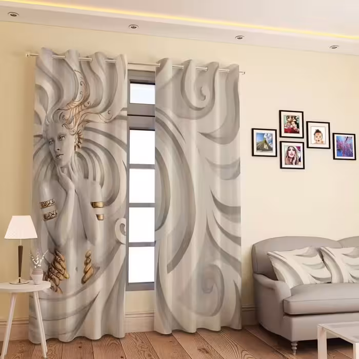 پرده پانچی کد 488 (طرح چهره زن)