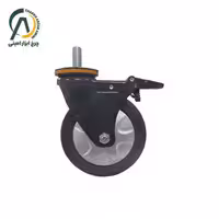 چرخ ورقی S108 پیچی گردان ترمزدار قطر 150 میلی متر