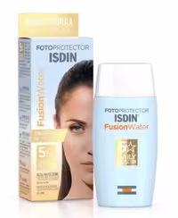 ضد آفتاب بی رنگ فیوژن واترSPF 50ایزدین حجم 50 میل