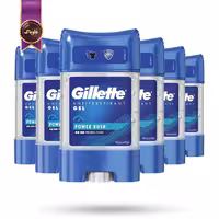 6 عدد دئودورانت ژلی ضدتعریق مردانه ژیلت Gillette مدل انرژی‌بخش Power Rush حجم 70 میلی‌ لیتر (اورجینال)