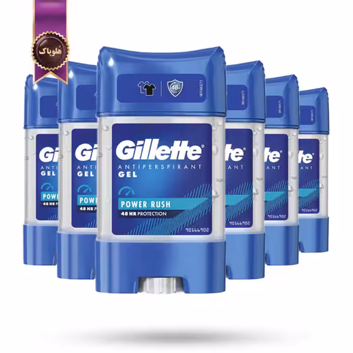 6 عدد دئودورانت ژلی ضدتعریق مردانه ژیلت Gillette مدل انرژی‌بخش Power Rush حجم 70 میلی‌ لیتر (اورجینال)