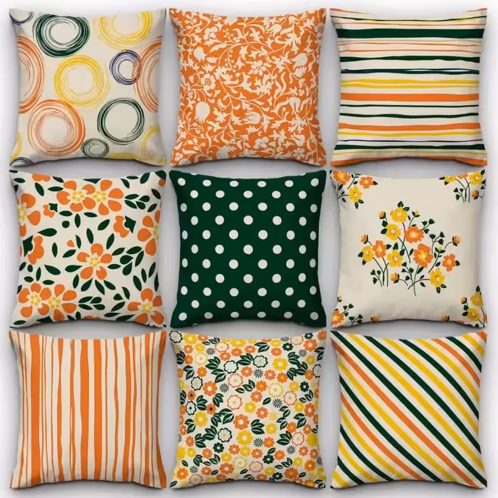 کاور کوسن کد 38 (ست زرد و نارنجی)