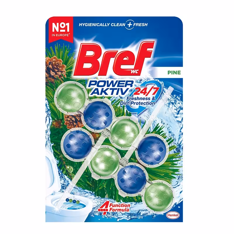 قرص توالت فرنگی 8تایی برف Bref رایحه میوه درخت کاج