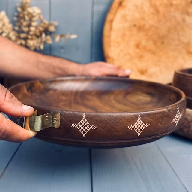 ظرف چوبی پذیرایی گردو کد 010017