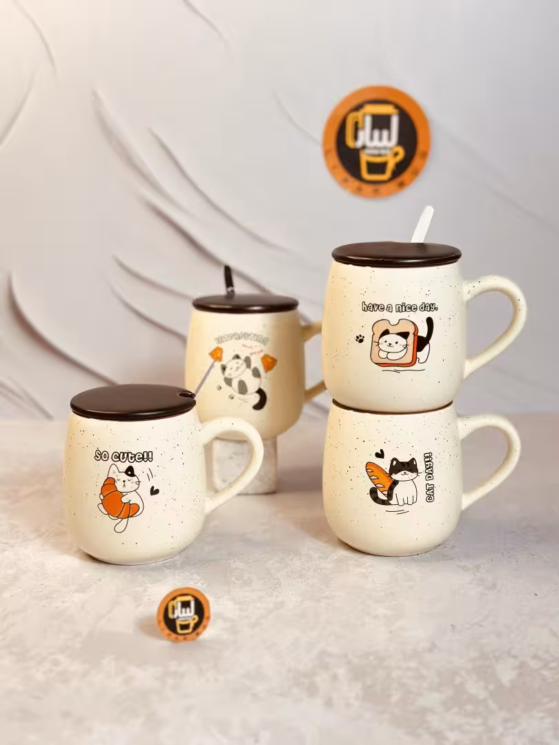 ماگ سرامیکی خال دار گربه کد 1681