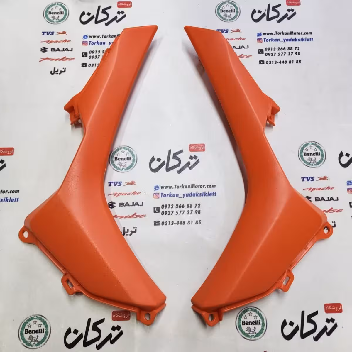 لچکی فلاپ ( قاب ) بغل چراغ طرح کلیک ( نارنجی ) خارجی ( جفت ) بزرگ