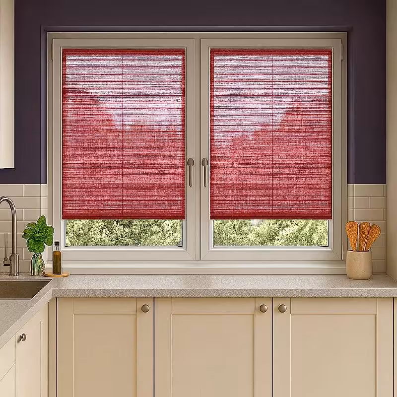 پرده پلیسه اسکرین بافت دار قرمز