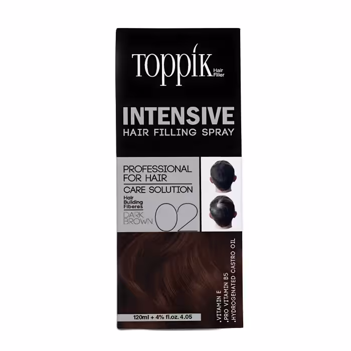 اسپری پر پشت کننده مو تاپیک قهوه ای تیره TOPPIK