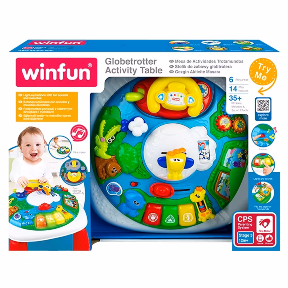 میز بازی موزیکال کودک طرح جهانگرد winfun
