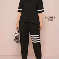 ست دوتیکه تیشرت و شلوار راحتی سایز بزرگ