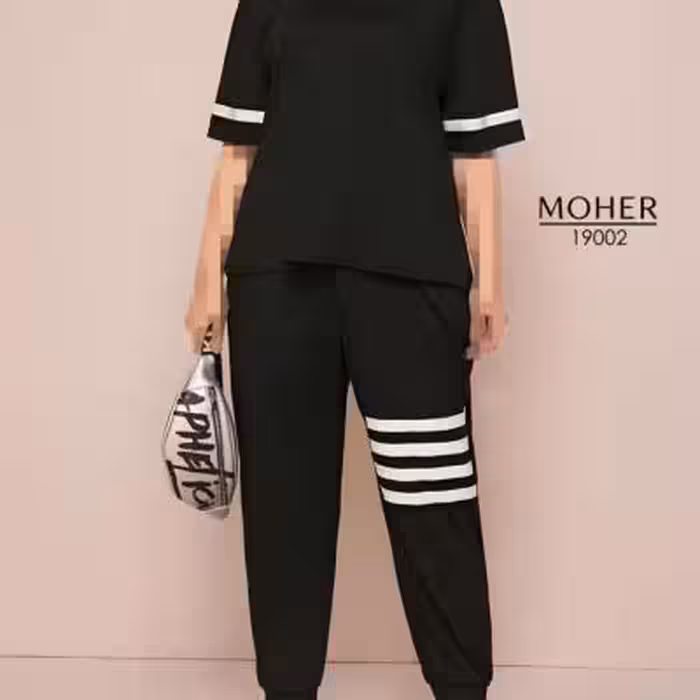 ست دوتیکه تیشرت و شلوار راحتی سایز بزرگ