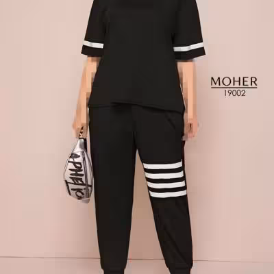 ست دوتیکه تیشرت و شلوار راحتی سایز بزرگ