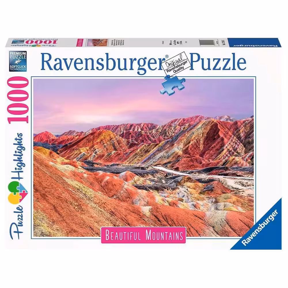 پازل 1000 قطعه Ravensburger طرح کوه‌های رنگین کمانی